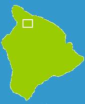 Locator Map: A white rectangle denotes the north central area of the Big Island.